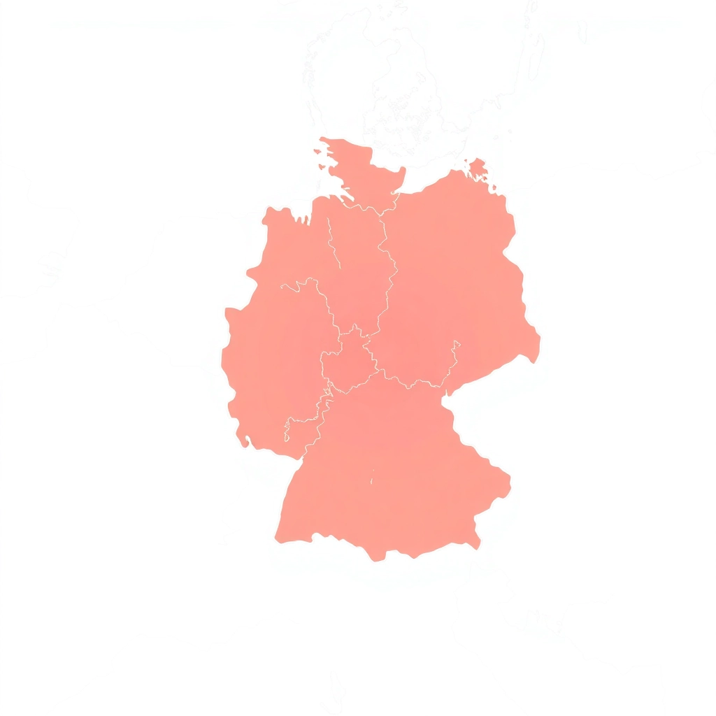 minimal outline map of Germany, single line art style