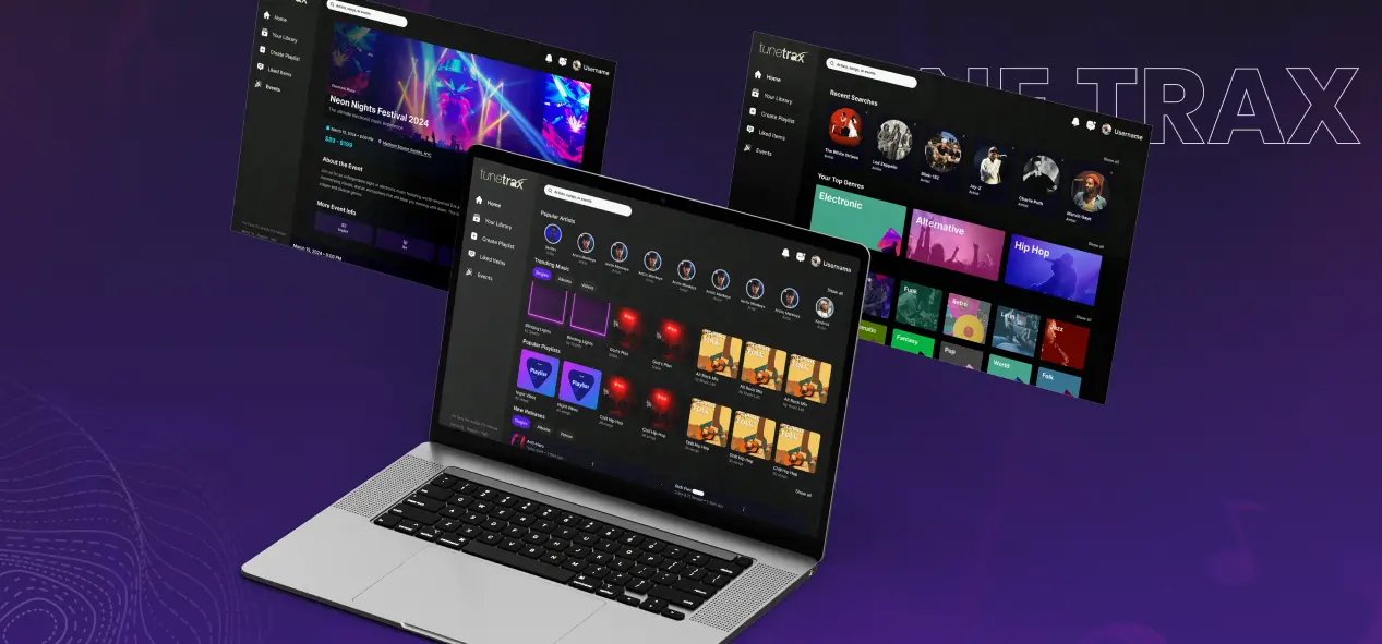 Tunetrax – UI/UX Design for Music