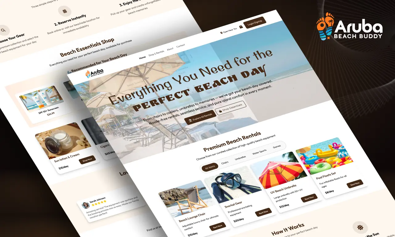 Beach Equipment Rental Website