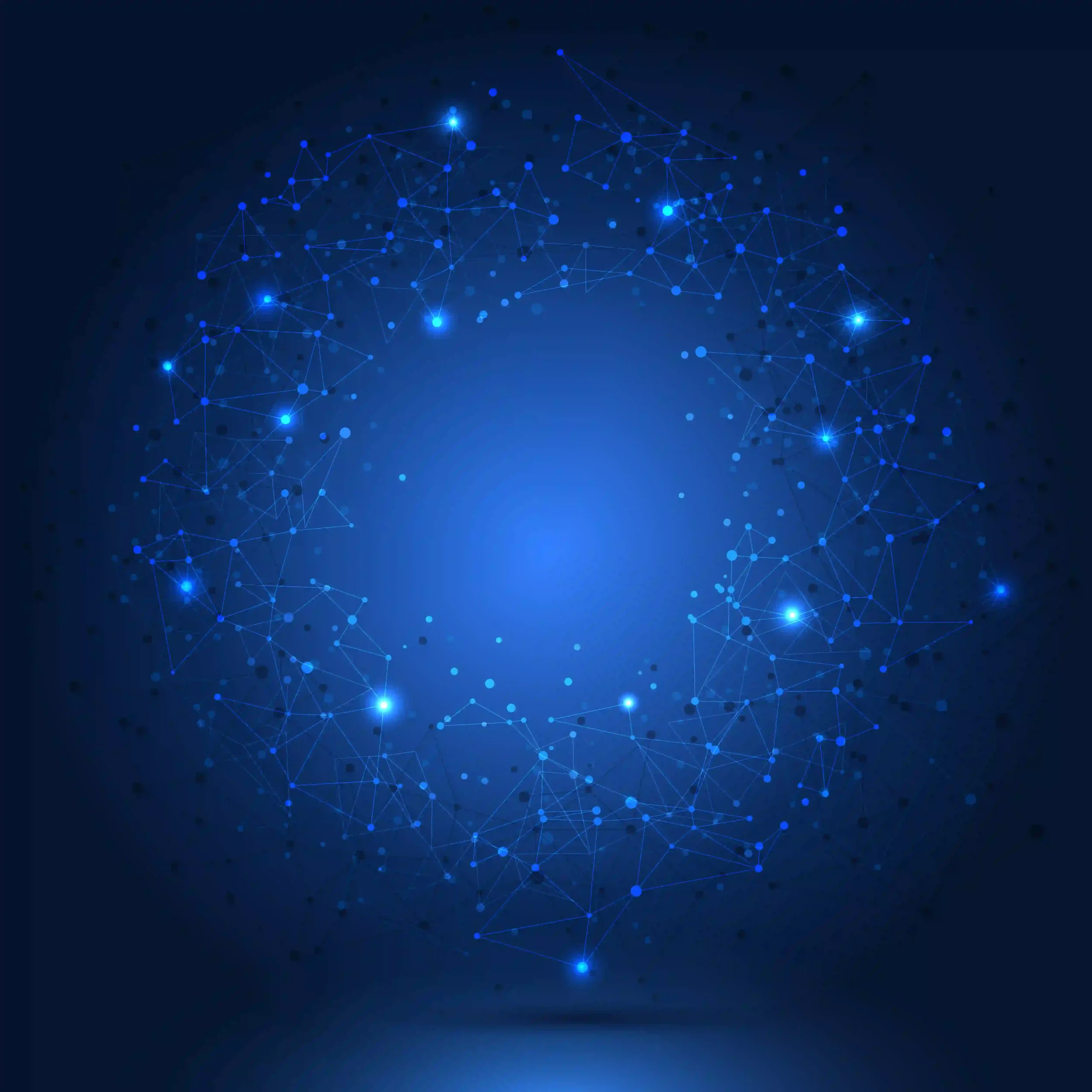 futuristic AI neural network visualization