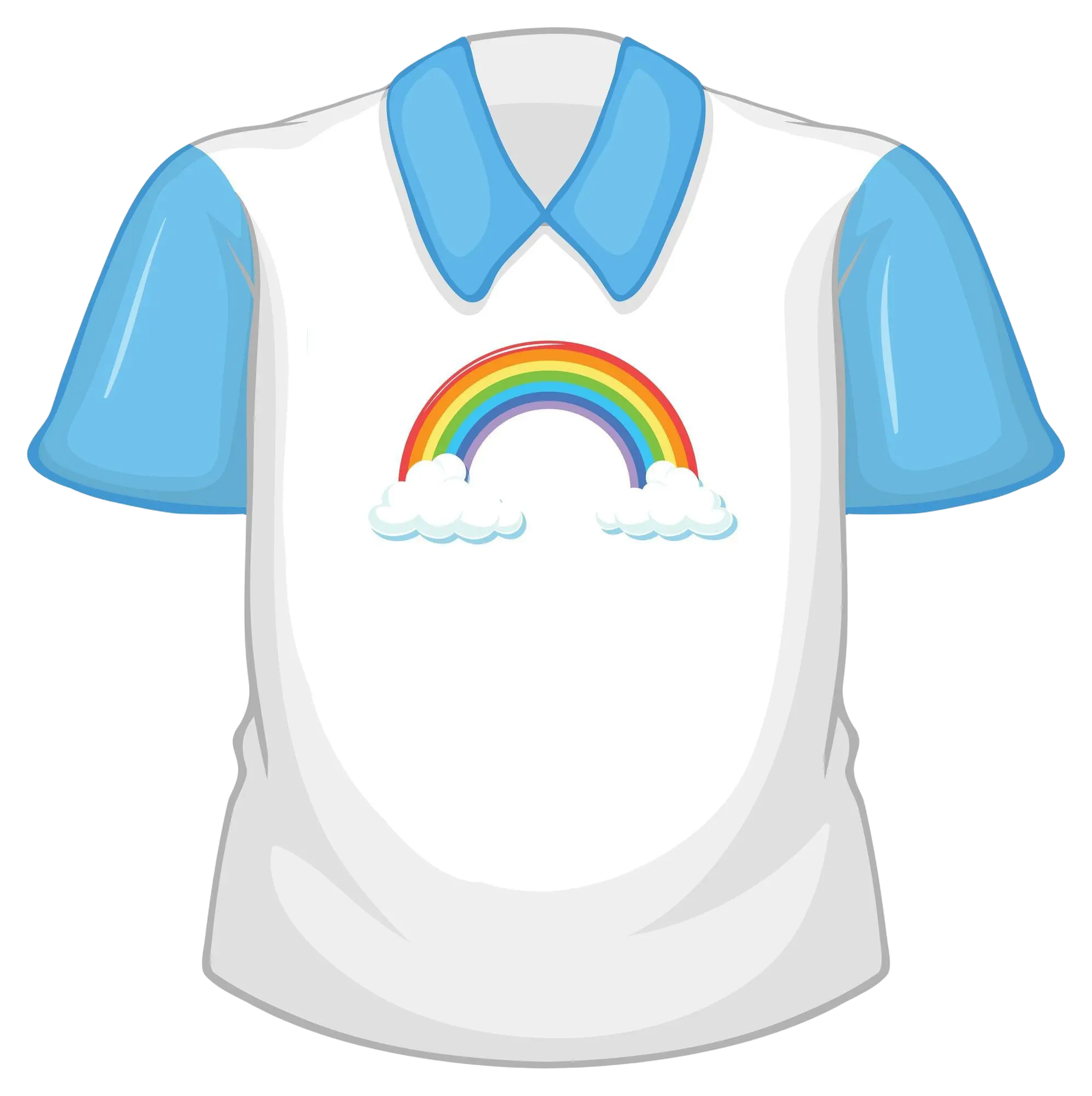 white-shirt-with-blue-sleeves-white-background